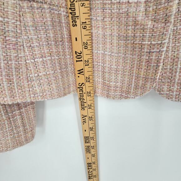Evan Picone Wool Blend Blush Pink Tweed Preppy Career Blazer Jacket Suit Coat 10 - Picture 4 of 5